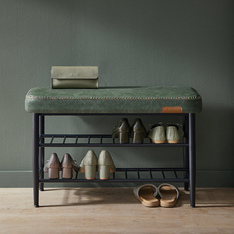 8 Pair Shoe Storage Bench, Forest Green