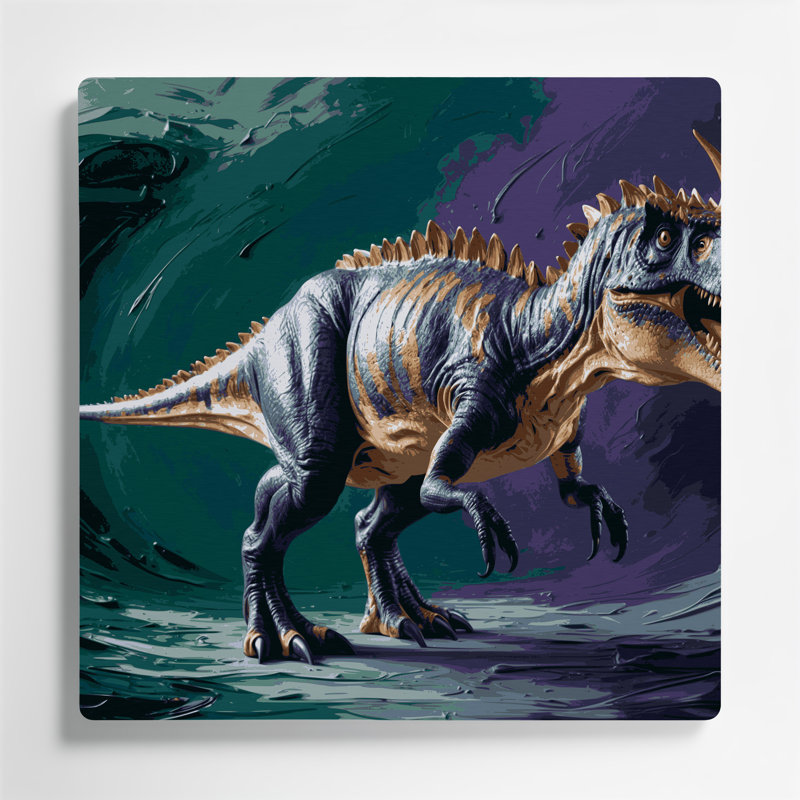 Dinosaure, art mural en métal bleu Dracorex, H 32 po x l 32 po