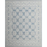 Hardanger Oriental Hand Tufted Wool Area Rug in Denim/White