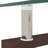 1x Walnut Rectangle Glass Coffee Table (modern Living Room Center Table) | Double-layer Storage, Sturdy Iron Frame  | 39.37"w X23.62"d X17.7"h, Easy Clean, Living Room/office-1164429781