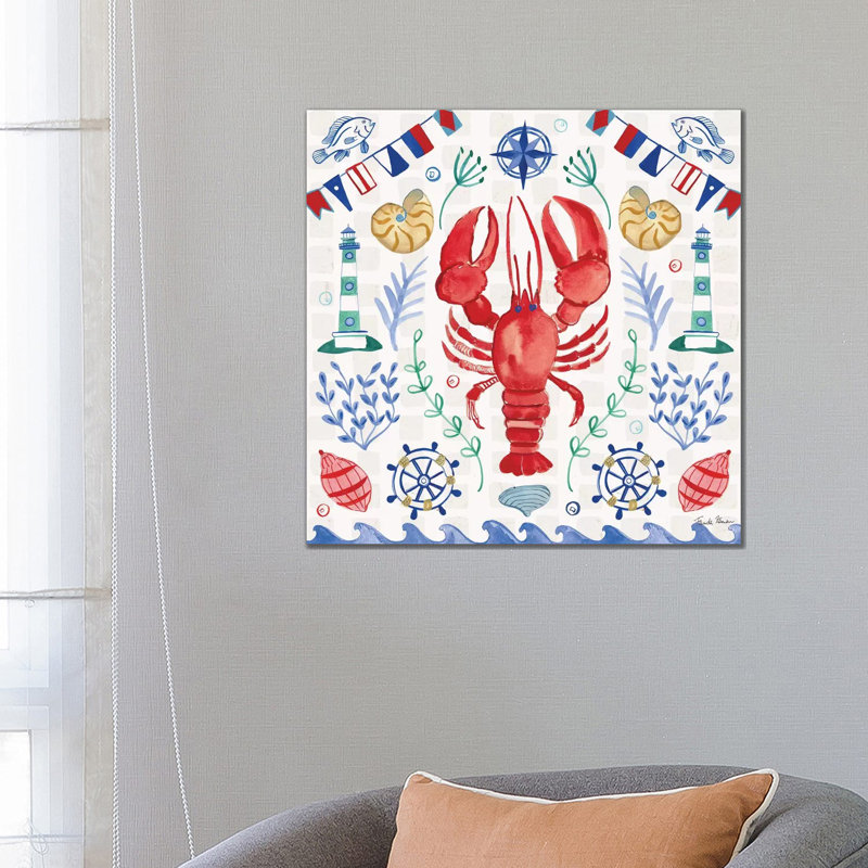 Maritime Delight III by Farida Zaman - Wrapped Canvas Painting, 66.04 cm H x 66.04 cm W x 1.91 cm D