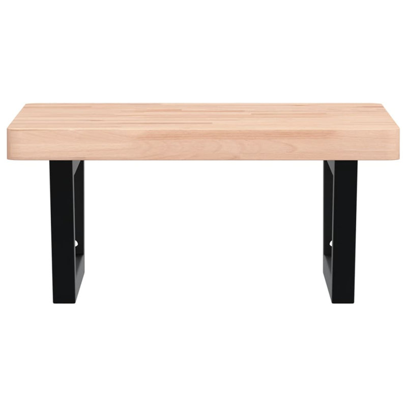 Aricely 50cm Solid Wood Bathroom Vanity Top, Beech/Black