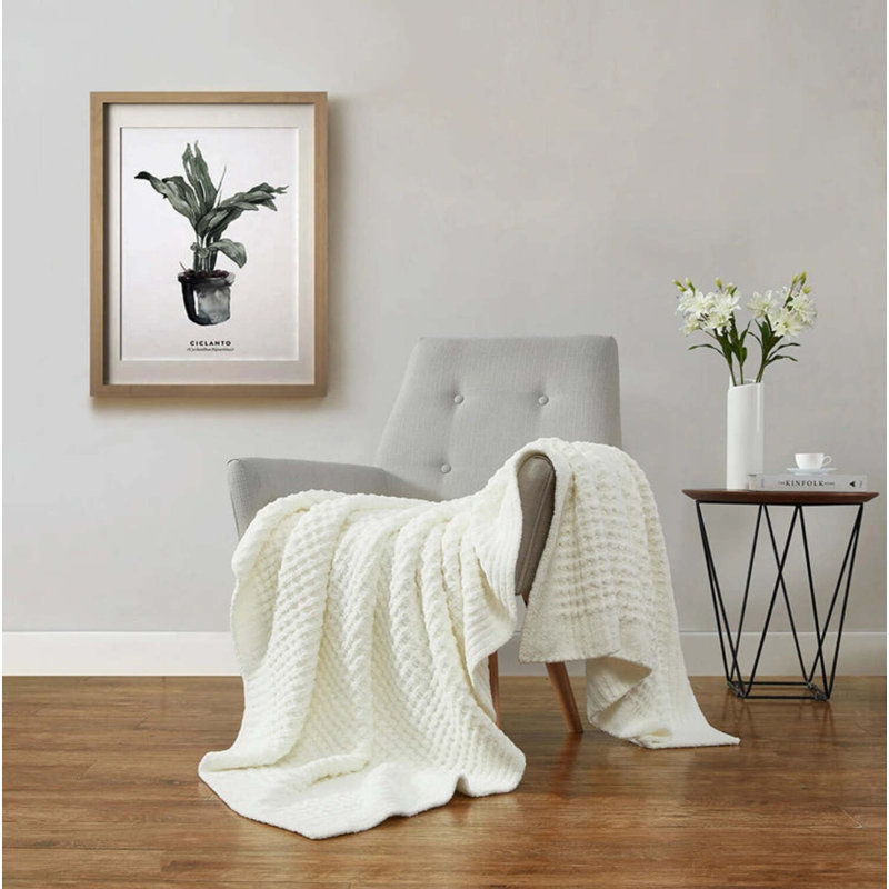 Waffle Throw Blanket, Off White