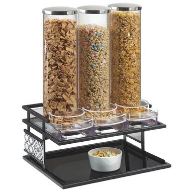 Cal-Mil 4-1 Gal Cylinder Rotating Silver Metal Cereal Dispenser - 13  1/2Dia x 18H