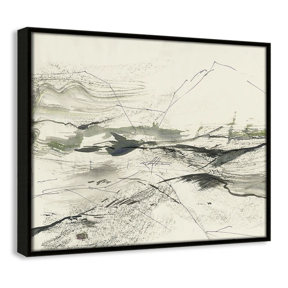 Green Sketches Print by PI Studio, No Mat, 12.5" H x 15.5" W x 2" D, Espresso Floater Framed