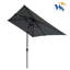Parasol d'extérieur à DEL solaire 10 x 6,5T avec manivelle et bouton poussoir inclinable pour la cour-2099602580