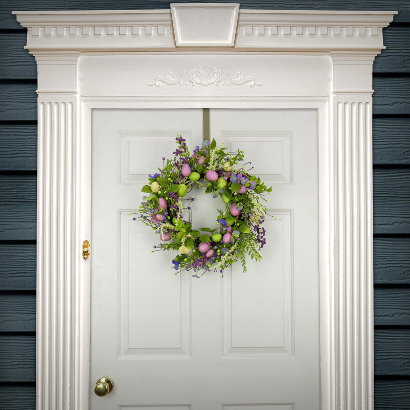 Couronne de fleurs en fleurs, Mauve / Vert
