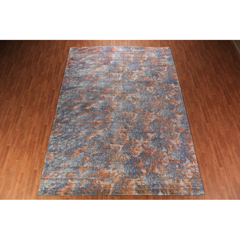 Grand tapis indien moderne et abstrait