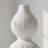 Liubomila 10" Ribbed White Ceramic Vase-95418597-95418596