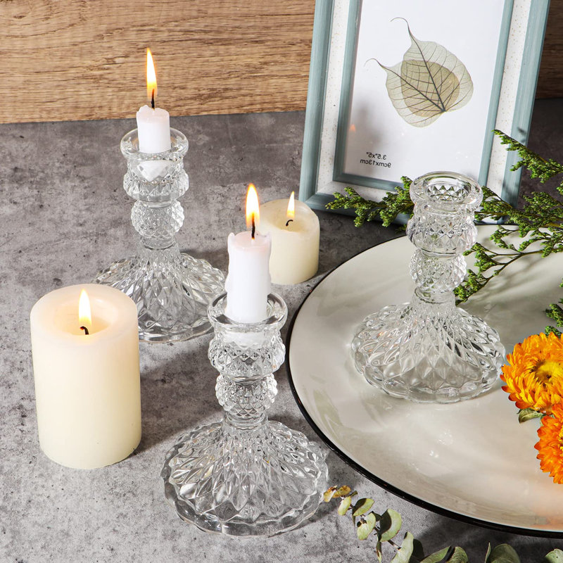 Chandelle de foyer en verre 4,1 po H, Clair