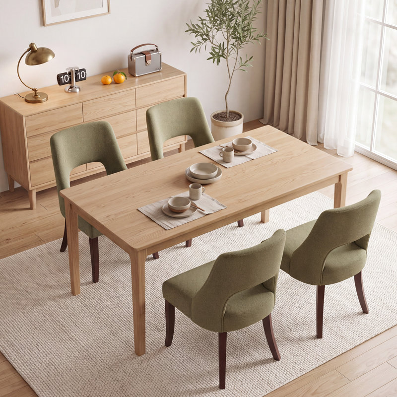 Chaise de salle à manger rembourrée Arlene, Vert olive