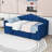 Twin Upholstered Daybed with Pop Up Trundle, Charging Port and Side Pockets