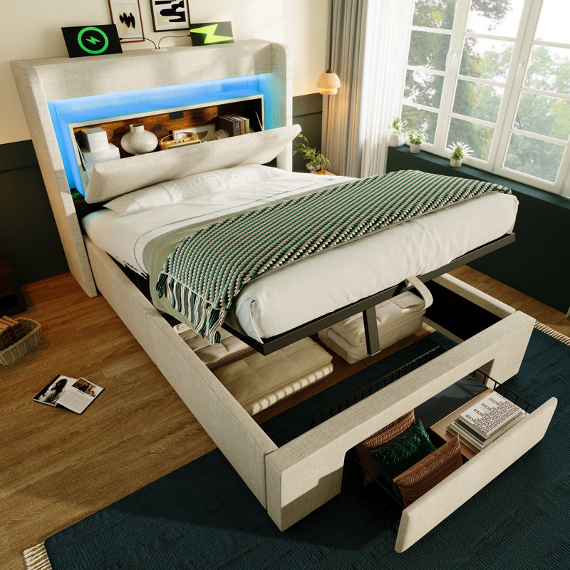 Bed, European Single (90 x 200 cm), Beige