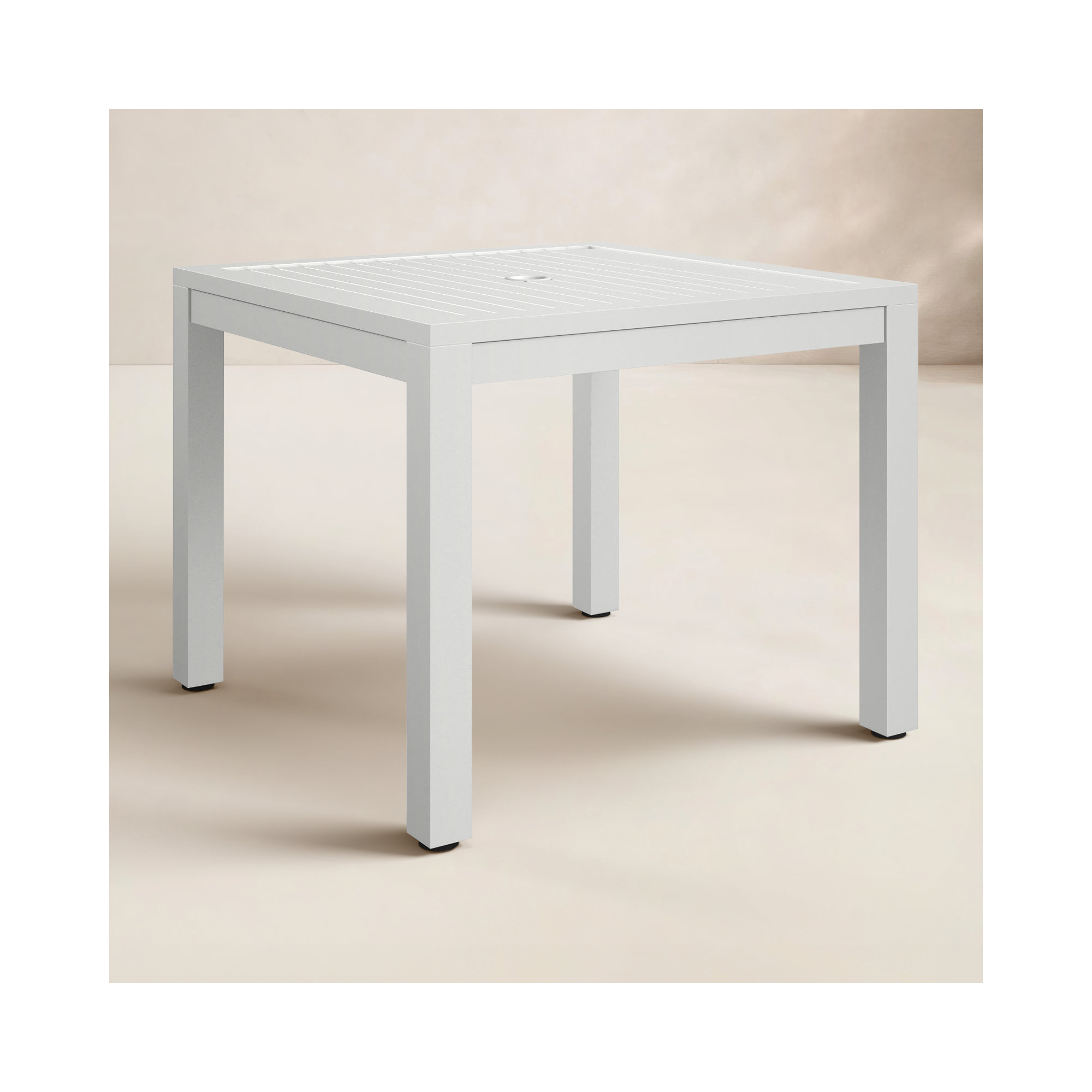Poinsettia 36'' Outdoor Dining Table, Satin White, 29"H x 36"W x 36"W