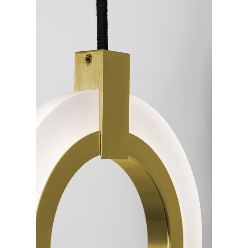 Luminaire suspendu DEL 8 po Nakyiah, Laiton clair antique