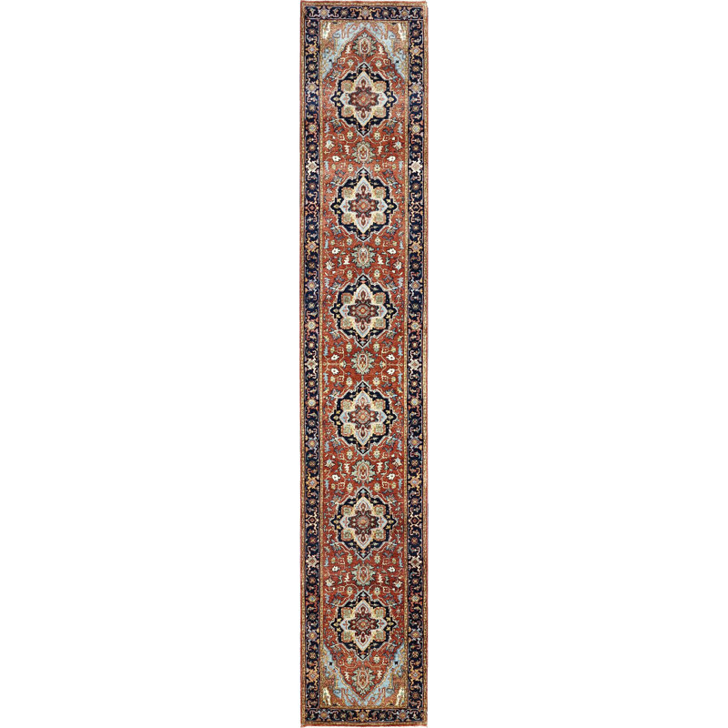 Tapis en laine noué à la main, Tapis de couloir 2 pi x 14 pi