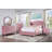 Pink Flannelette Upholstered Queen Size Bed-1960234276