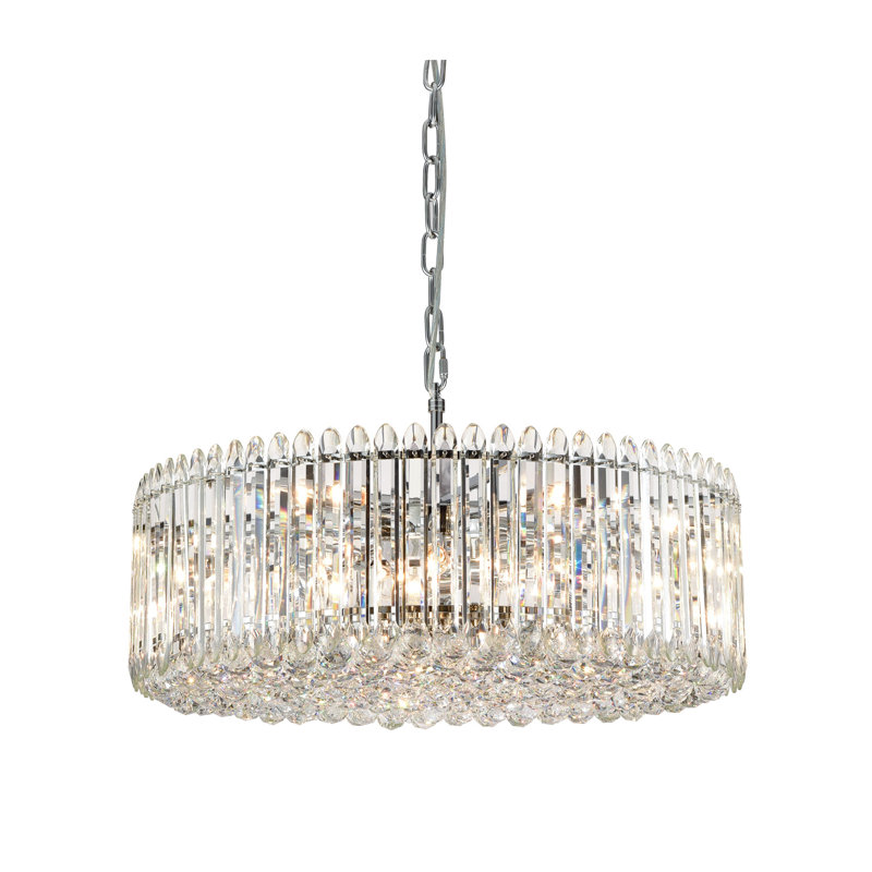 Frederica 15 - Light Chrome Drum Pendant