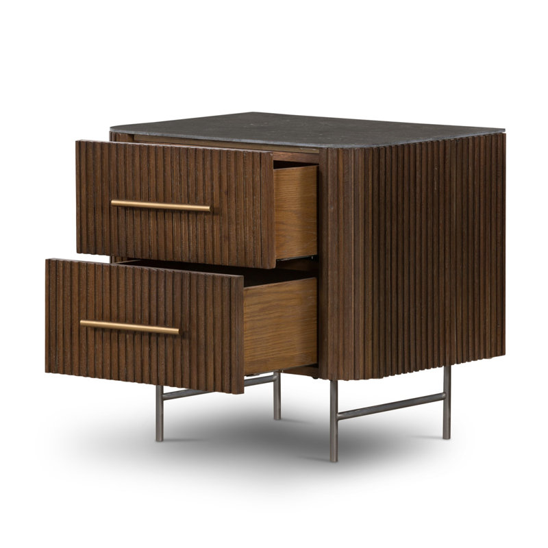 Fletcher 2 - Drawer Nightstand, Terra Brown