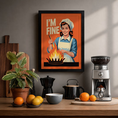 I'm Fine Retro - Framed Print