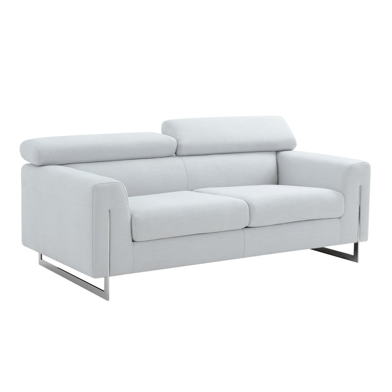 Serena Upholstered 72.44'' Loveseat, Silver Polyester/Polyester Blend