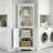 69" Tall Bathroom Corner Cabinet With Open Shelves, Freestanding Storage Cabinet With2 Doors-2104043684