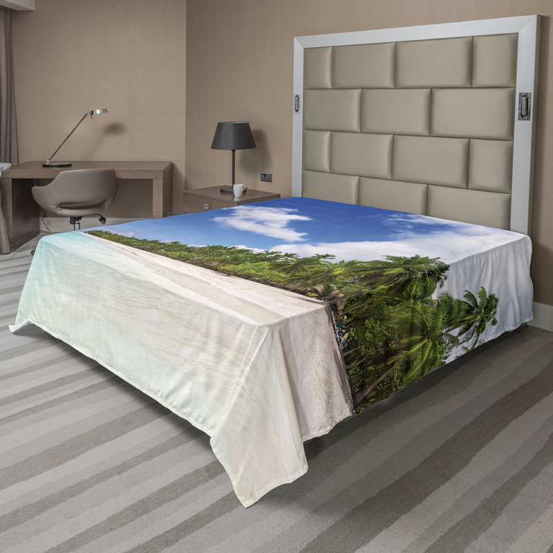 Drap-housse Ambesonne Tropi, Drap plat pour très grand lit californien