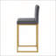 Tabouret à hauteur de comptoir moderne avec dossier complet et pieds robustes en fer (ensemble de 2)-131109072