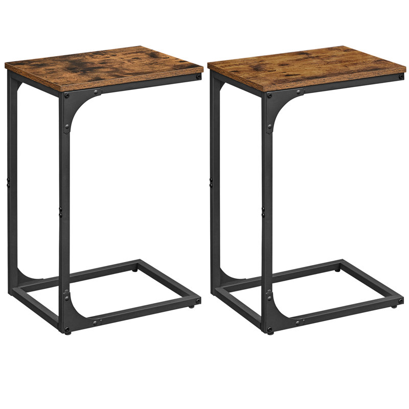 Alexann Sled End Table, Black, Rustic Brown