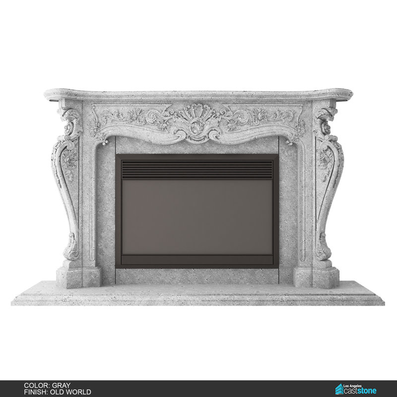 Concrete Fireplace Surround, Old World-Gray