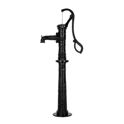 Pompe de pichet à main Well, levage maximal de 20 pi, pompe à eau manuelle en fonte antique avec base élévatrice, connexion NPT 1-1 / 4 po, installation facile, pour jardin extérieur, étang, cour, ferme, noir