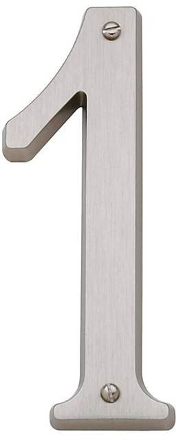 4.75" H Brass House Number, 1, Lifetime Brass
