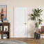 Porte de style shaker intérieur à 1 panneau en bois massif avec couche d'apprêt standard blanc sans trousse 30 po x 80 po-123038302