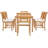 6 - Person Teak Wood Patio Dining Set with Rectangular Table , Cushions Included