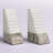 Jacia Stone Marble Bookends - Modern Geometric Decorative Accent with Heavyweight Pyramid Design, Elegant Home Decor
