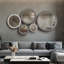 Miroir d'appoint vintage en forme d'engrenage en bois, blanc antique