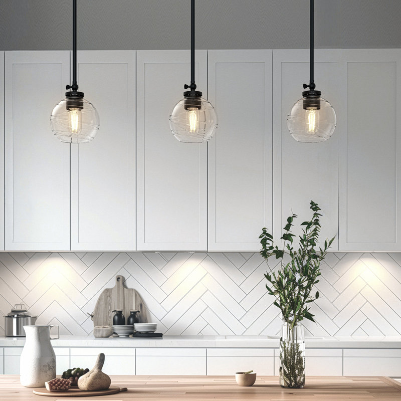 Luminaire suspendu simple noir mat à 1 lumière Tappen (paquet de 3)