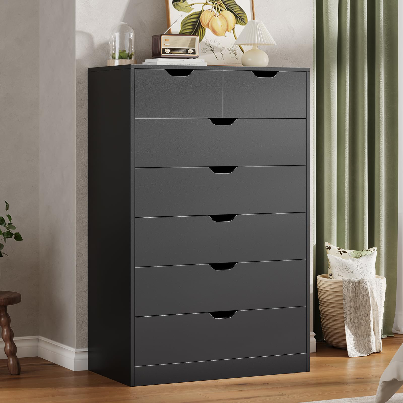 black and white modern dresser Littleton White Dresser With Black Hardware