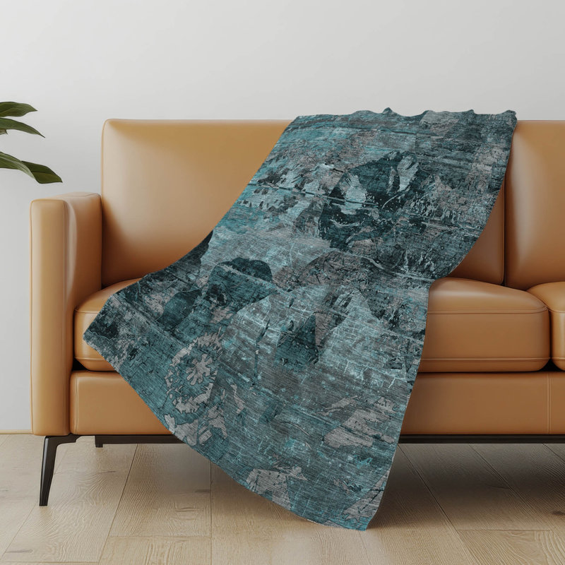 Jeté en sherpa Addison, Bleu sarcelle