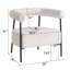 Fauteuil d'appoint incurvé moderne avec structure en métal noir Modern Boucle