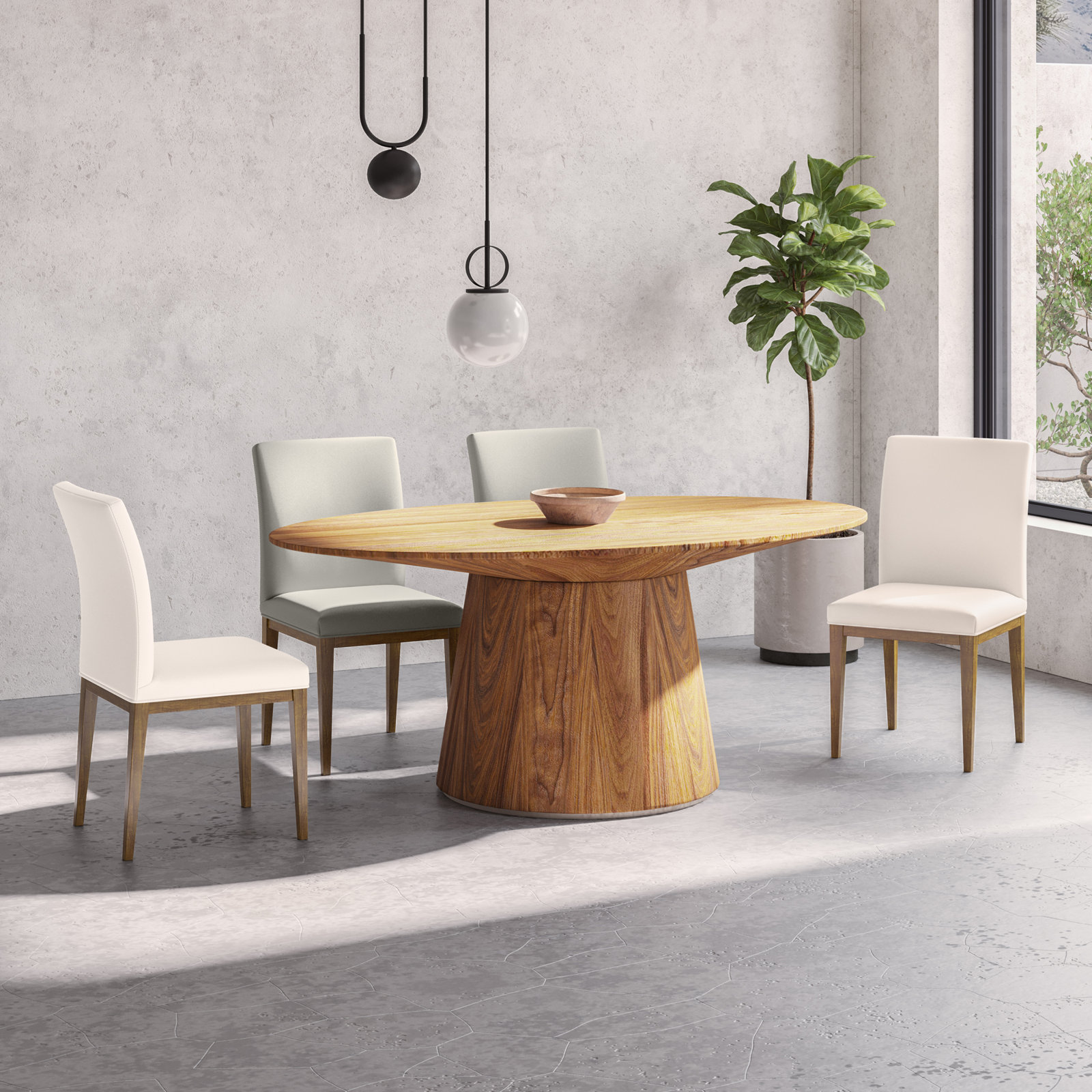 Arden Genuine Leather Dining Chair, White