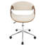 Chaise de bureau en noyer et crème