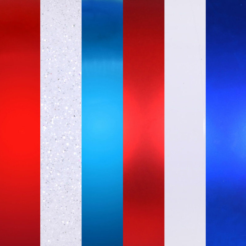 Assortiment d'ornements Gasperoni, H 3 po x l 3 po x P 3 po, Rouge / Blanc / Bleu