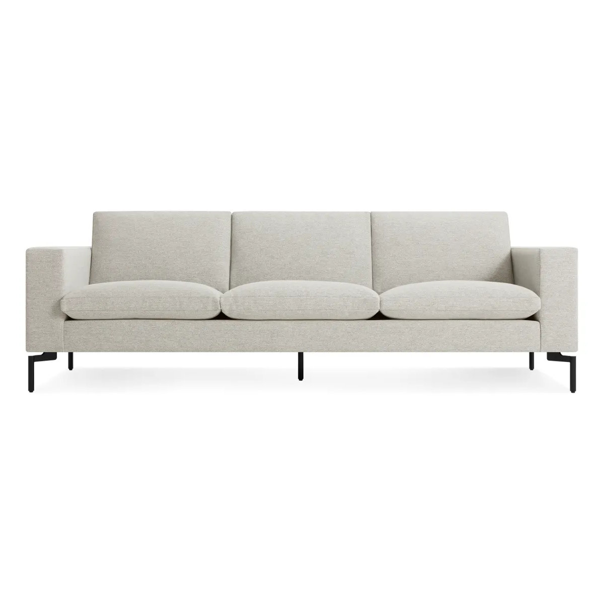 New Standard Upholstered Sofa, Black, 32" H x 92" W x 35" D, Maharam Mode in Clavicle Polyester Blend