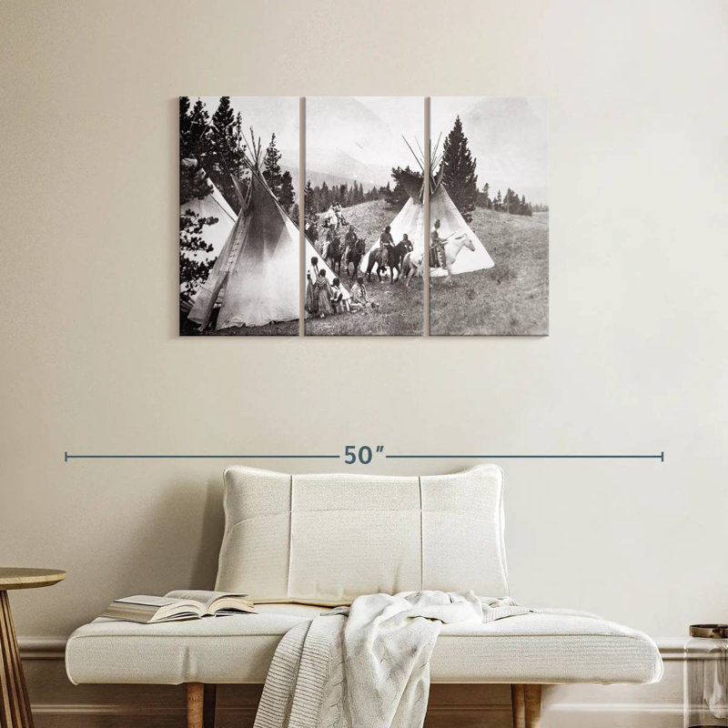 Native American Teepee Camp Montana, 24" H x 38" W