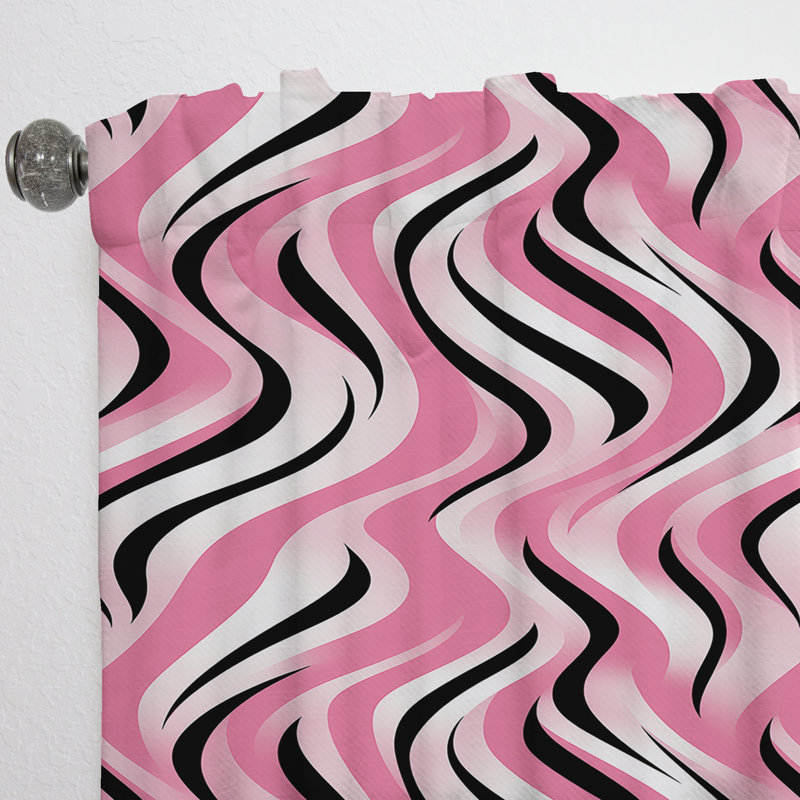 Papier peint zèbre rose - Rideau en velours moderne - obscurcissant - 1 panneau, L 52 po x L 120 po
