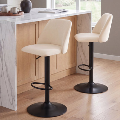 Tabouret de bar et de comptoir pivotant rembourré à hauteur réglable avec repose-pieds