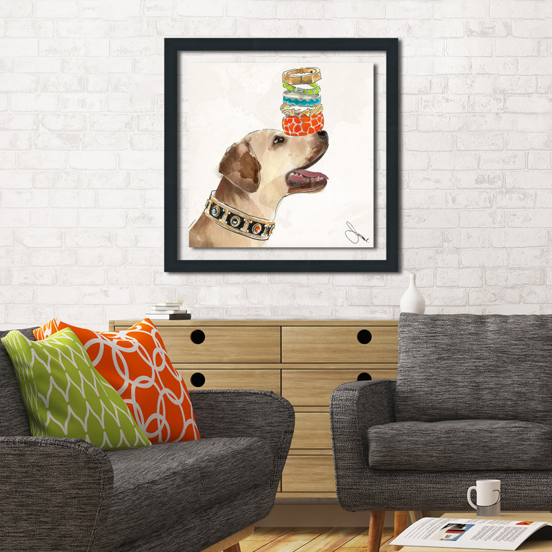 «Accessory Hound», impression, H 31,5 po x l 31,5 po x P 1 po, Cadre espresso