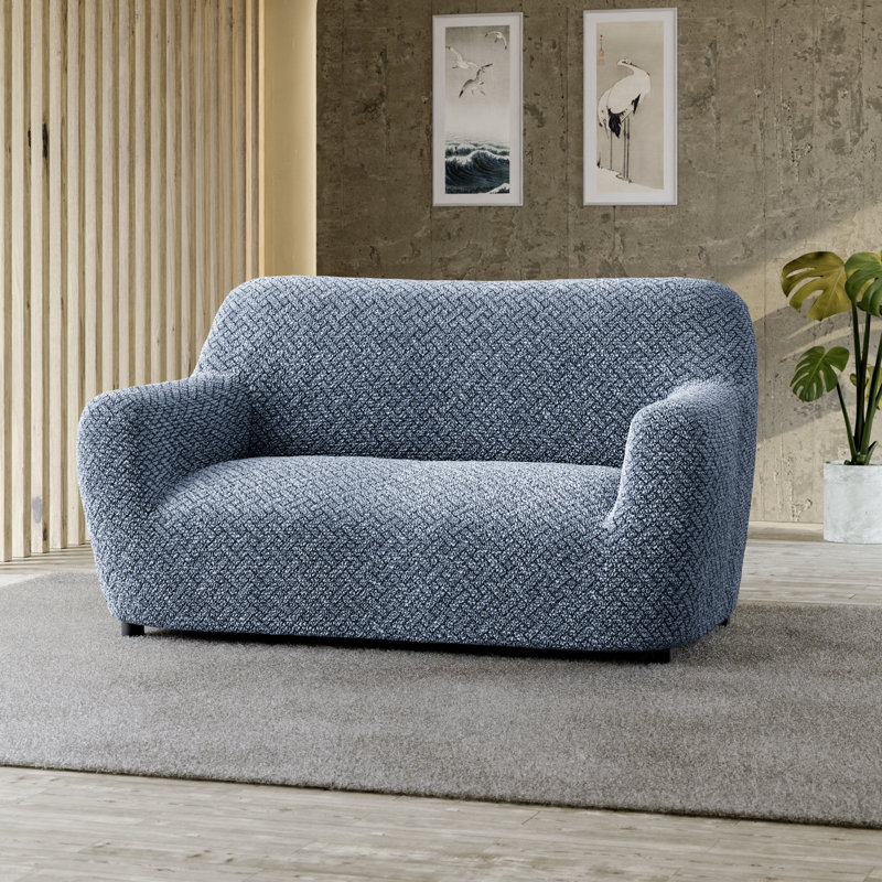 Housse extensible pour canapé causeuse - Durable et élégant - Collection Printed, 65" W, Bleu Venise