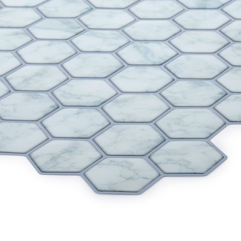 Carreau de mosaïque pelez et collez en PVC 10 po x 10 po, Marbre